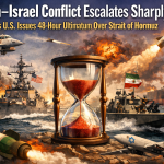 Iran–Israel Conflict Escalates Sharply as U.S. Issues 48-Hour Ultimatum Over Strait of Hormuz